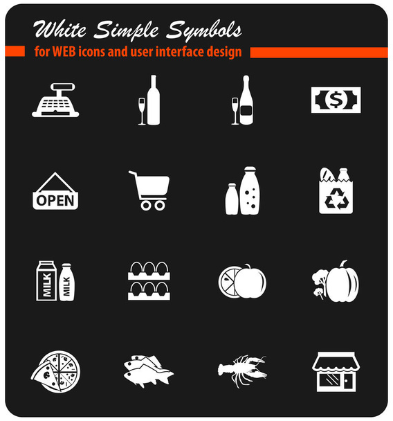 grocery store icon set - Vector, Image