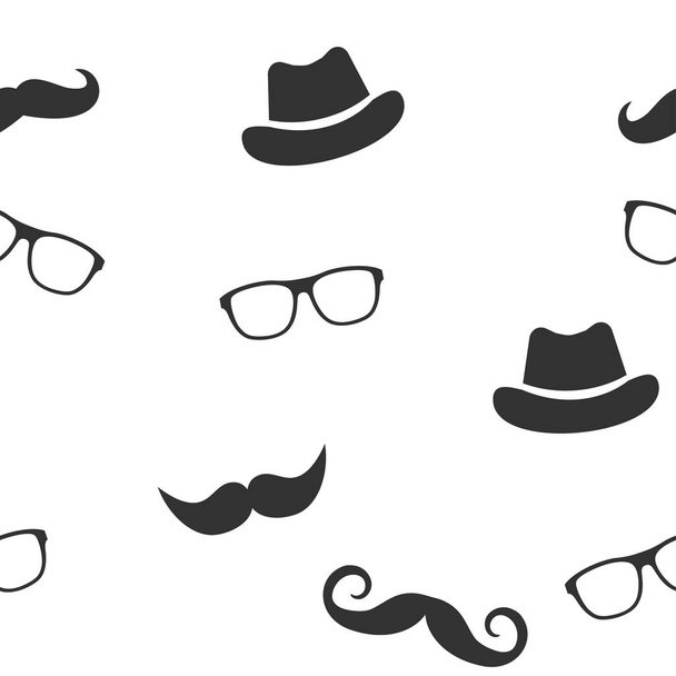 úriember kalap, szemüveg & bajusz - Vektor, kép