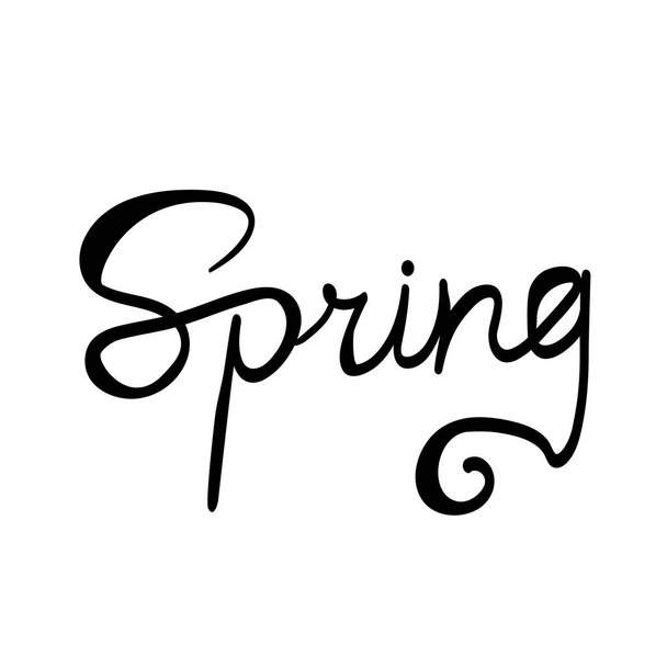 The inscription spring, lettering - Vector, Image