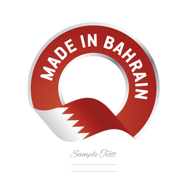 Made in Bandeira do Bahrein bandeira cor vermelha botão banner
 - Vetor, Imagem
