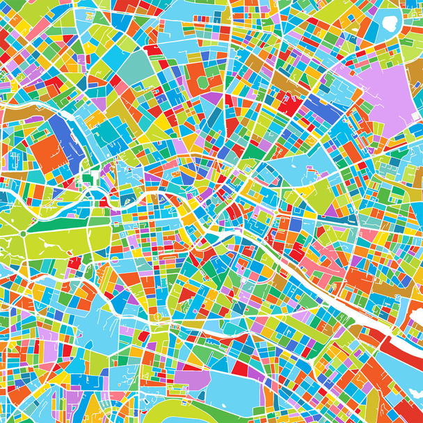Красочная векторная карта Берлина
 - Вектор,изображение