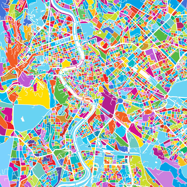 Roma, Italia, Mapa colorido del vector
 - Vector, imagen