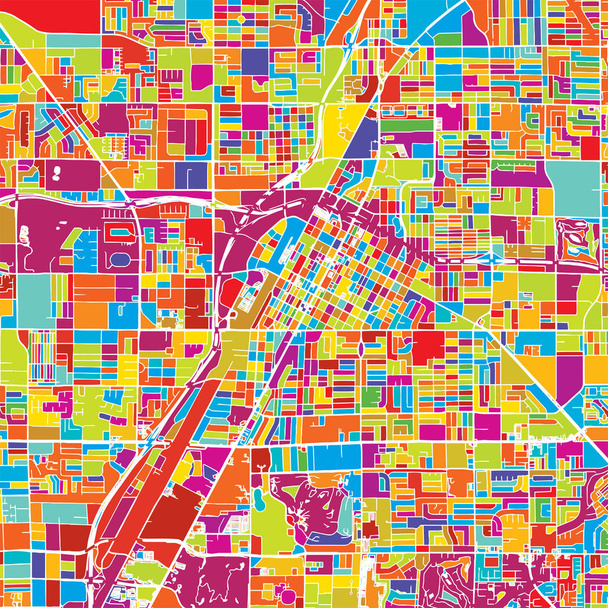 Красочная векторная карта Лас Вегаса
 - Вектор,изображение