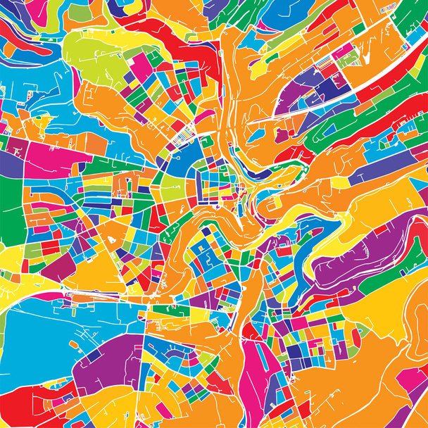 ルクセンブルク カラフルなベクトル地図 - ベクター画像