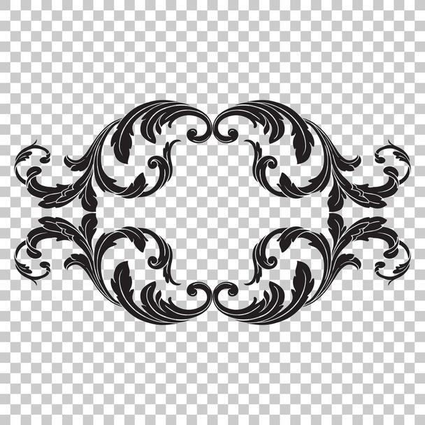 Isolate vintage baroque ornament retro pattern antique style acanthus. - Vector, Image