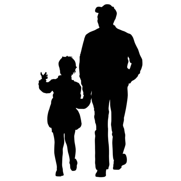 Silhouette di famiglia felice su sfondo bianco. Illustrazione vettoriale
. - Vettoriali, immagini