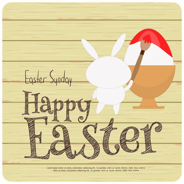 Happy Easter Greeting Card - Vector, imagen