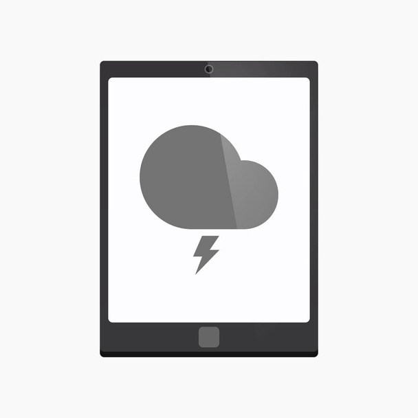 Eristetty tabletti pc myrskyinen pilvi
 - Vektori, kuva