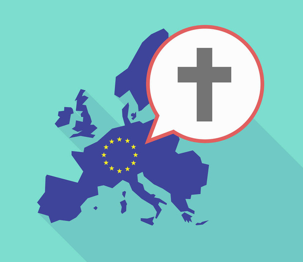 Mapa de la UE con una cruz cristiana
 - Vector, Imagen