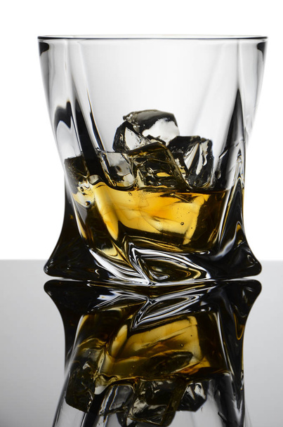 glass with whiskey and ice isolated - Photo, image