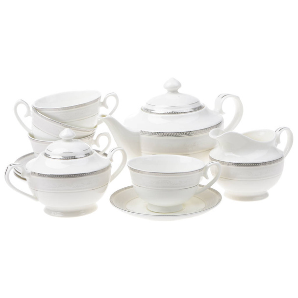 tea set empty isolated on white background - Photo, Image