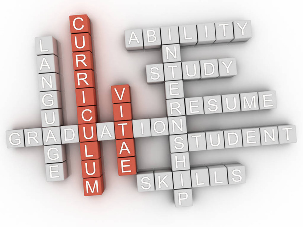 3d Curriculum Vitae Concept word cloud  - Photo, Image