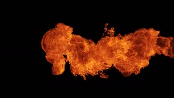 Inferno fire wall in slow motion with seamless loop isolated, hell fire burning up, shooting with high speed camera, intense fuel blazing, perfect for digital composition.  - Footage, Video