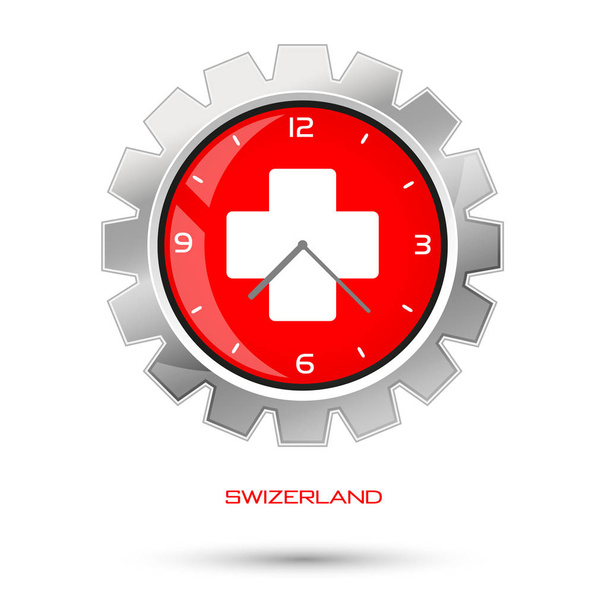 スイス連邦共和国の赤い時計 - ベクター画像