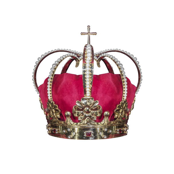 Gold crown with jewels. - Фото, изображение