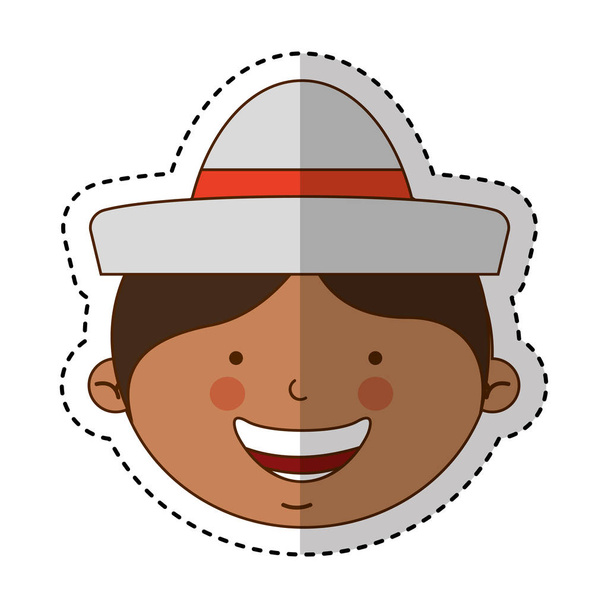colombian little boy character - Vetor, Imagem