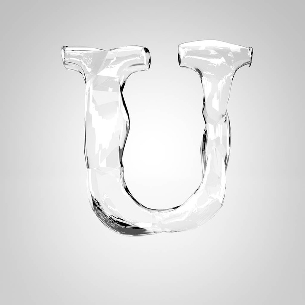 transparant crystal letter U - Foto, afbeelding