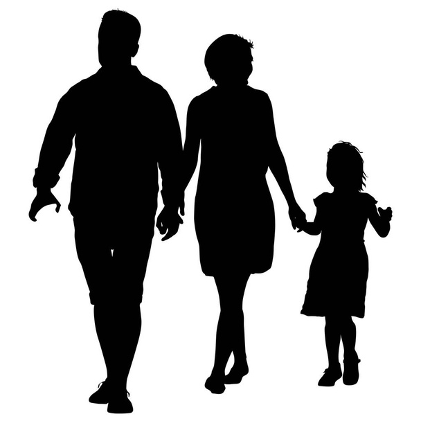 Silhouette di famiglia felice su sfondo bianco. Illustrazione vettoriale
. - Vettoriali, immagini