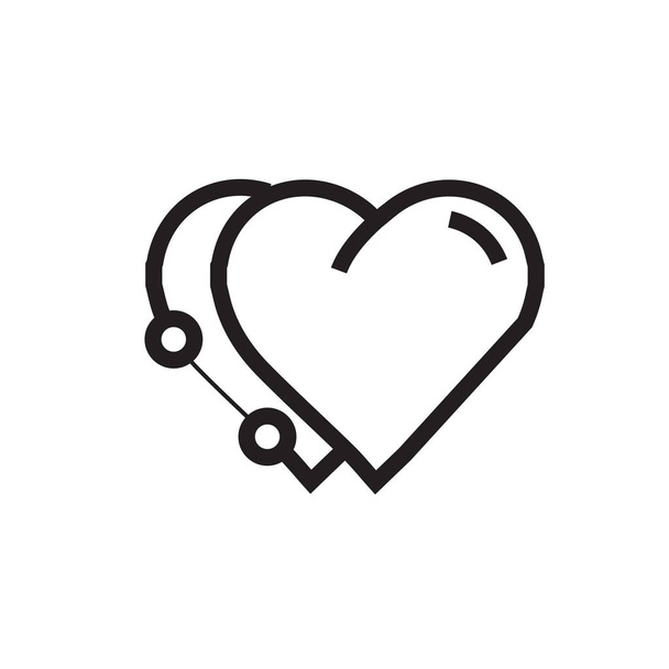 pictogram Twins hart Penstijl gereedschap - Vector, afbeelding