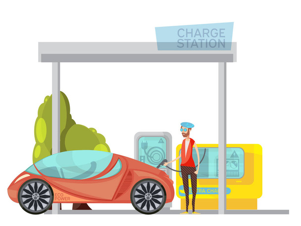 Illustration plate de voiture électrique
 - Vecteur, image