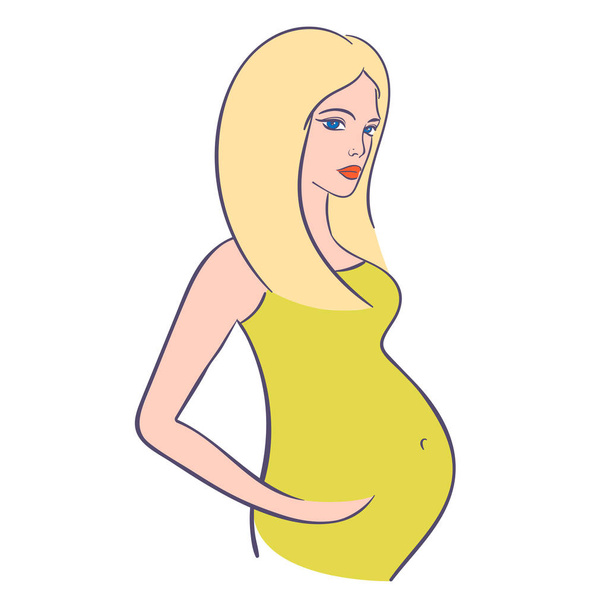ilustracja kobieta w ciąży - Wektor, obraz