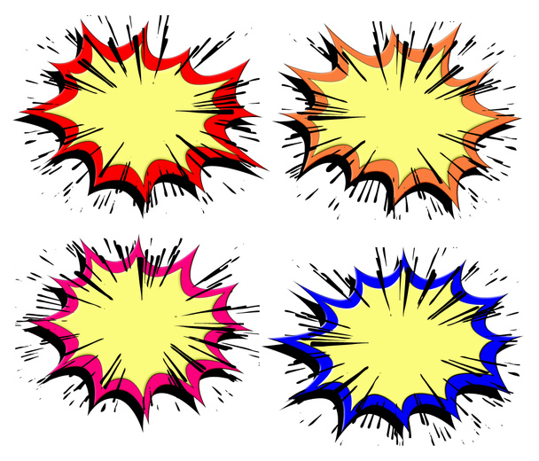 Vier Cartoonexplosionen - Foto, Bild