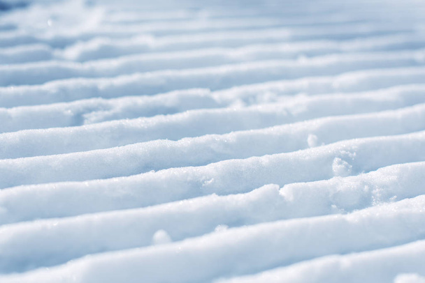 Groomed empty ski track, corduroy snow texture - Zdjęcie, obraz