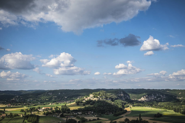 Panoramic of Dordogne valley in France  - Fotoğraf, Görsel