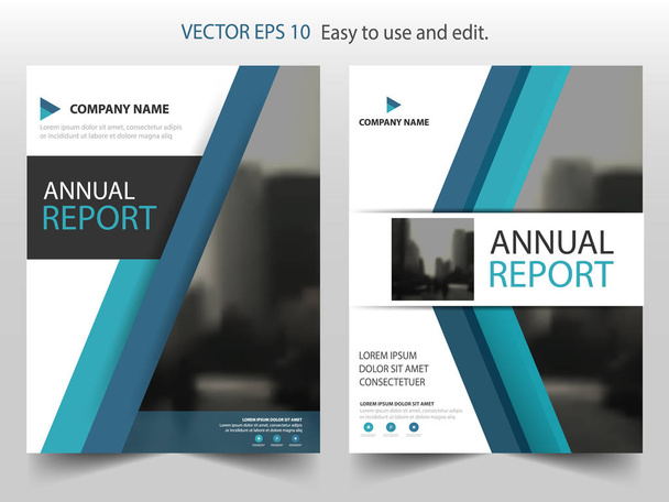 Blue triangle Vector Brochure annual report Leaflet Flyer template design, book cover layout design, abstract business presentation template, a4 size design - Vector, Image