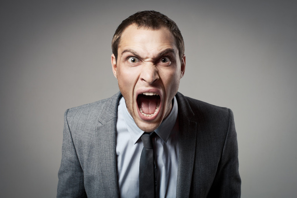 Angry businessman shouting - Fotoğraf, Görsel