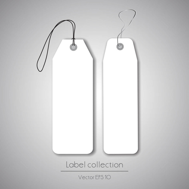 witte hangende etiketten - Vector, afbeelding