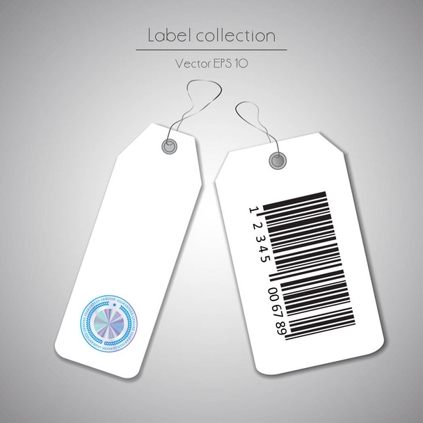 white hanging labels - Vector, Image