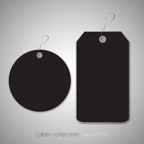 black hanging labels - Вектор,изображение