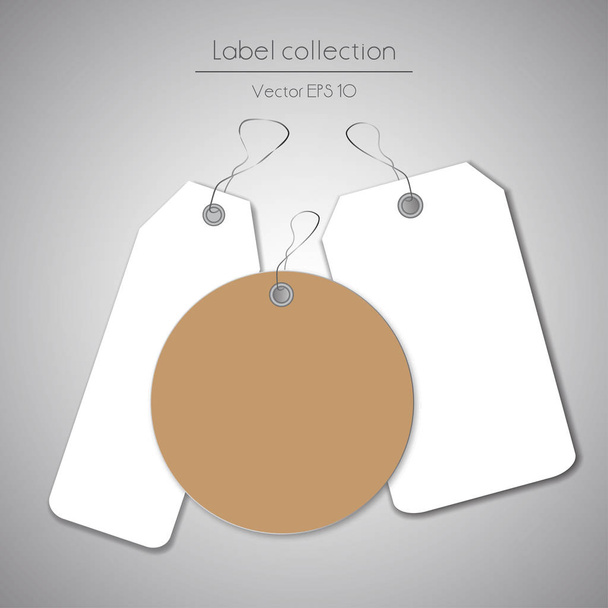 white and brown hanging labels - Vetor, Imagem