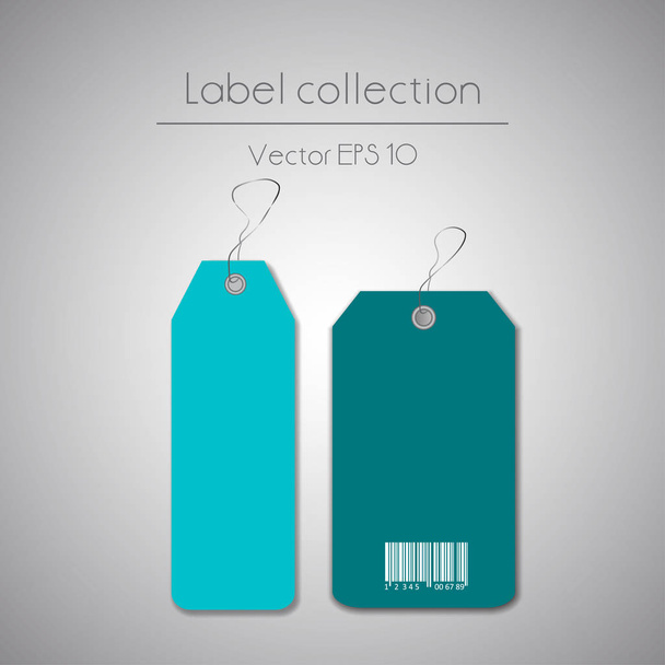blue hanging labels - Vector, Image