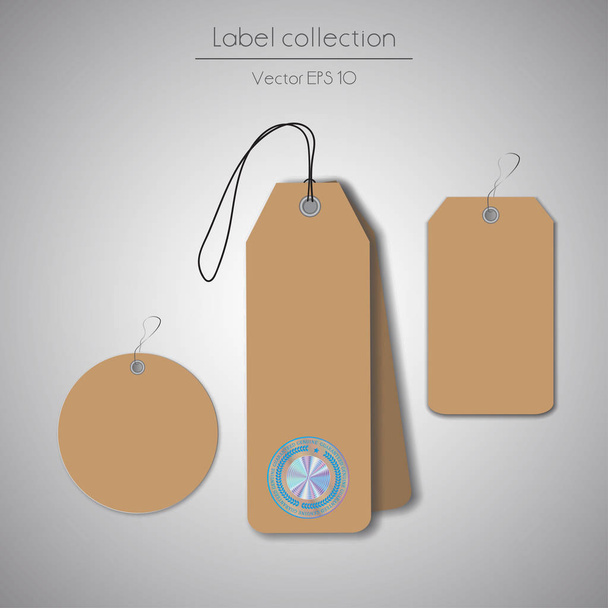 brown hanging labels - Вектор,изображение