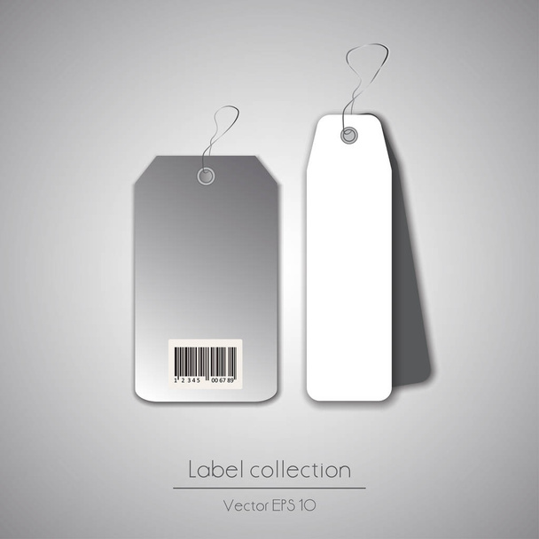 gray and white hanging labels - Vector, Image