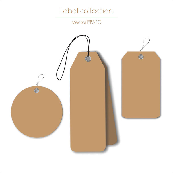 brown hanging labels - Вектор,изображение