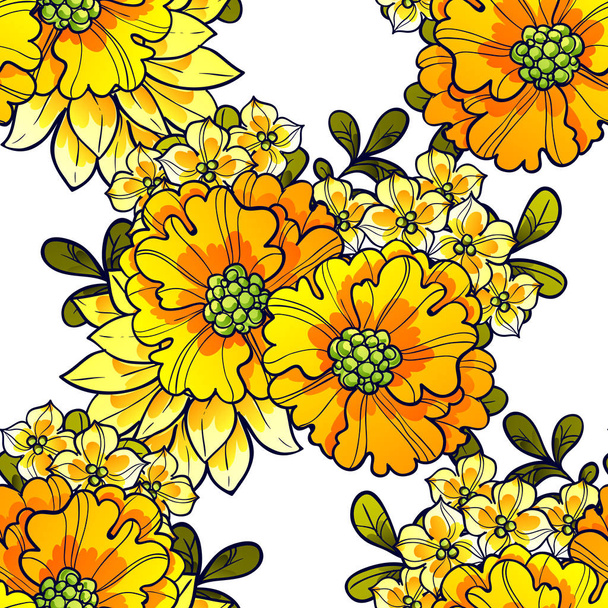 Seamless beautiful floral pattern - Vektor, obrázek