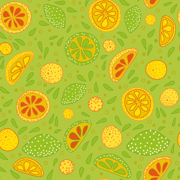 pattern with sliced citrus - ベクター画像