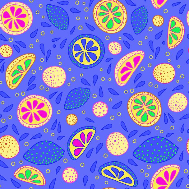 pattern with sliced citrus - Vector, Image