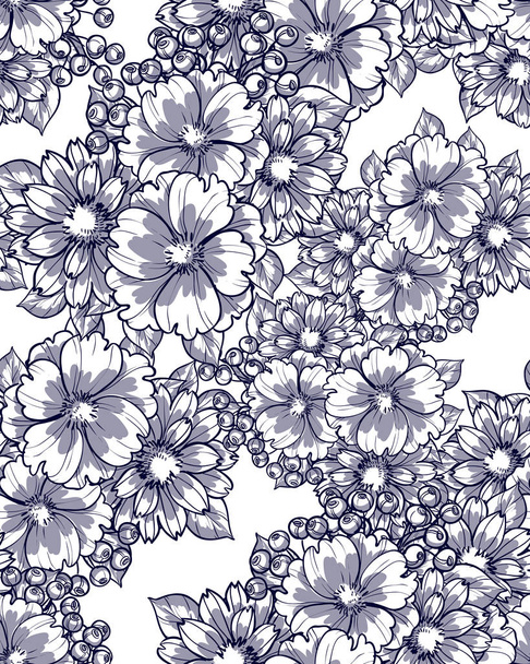 Seamless beautiful floral pattern - Vektor, kép