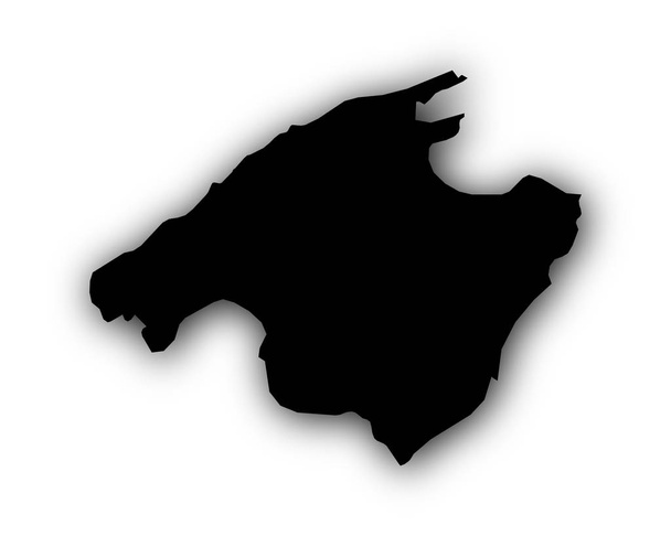 Map of Mallorca with shadow - Vector, Image