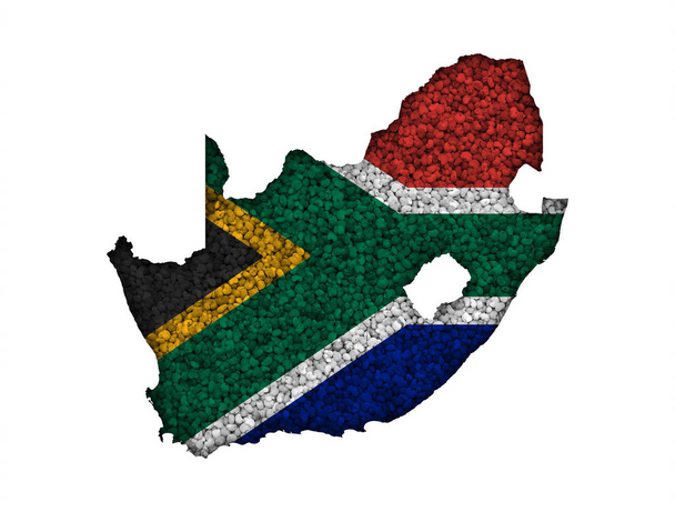 Mapy a vlajky z Jižní Afriky na mákem - Fotografie, Obrázek