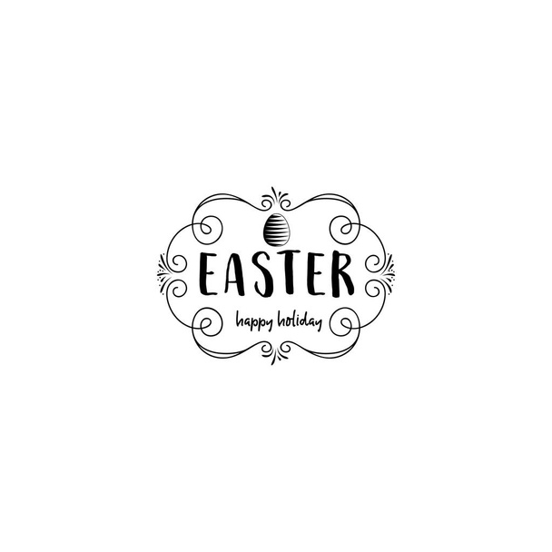 Typographic badges - Happy Easter. On the basis of script fonts, handmade. It can be used to design your printed products - Vector, Image
