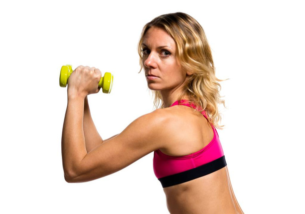 Esporte mulher fazendo levantamento de peso
 - Foto, Imagem