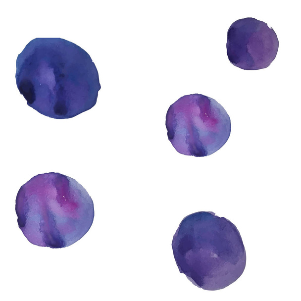 Hand painted seamless polka dot pattern. Vector seamless watercolor pattern with drops in blue and violet color. Background for use in design, web site, packing, textile, fabric - Vector, Image