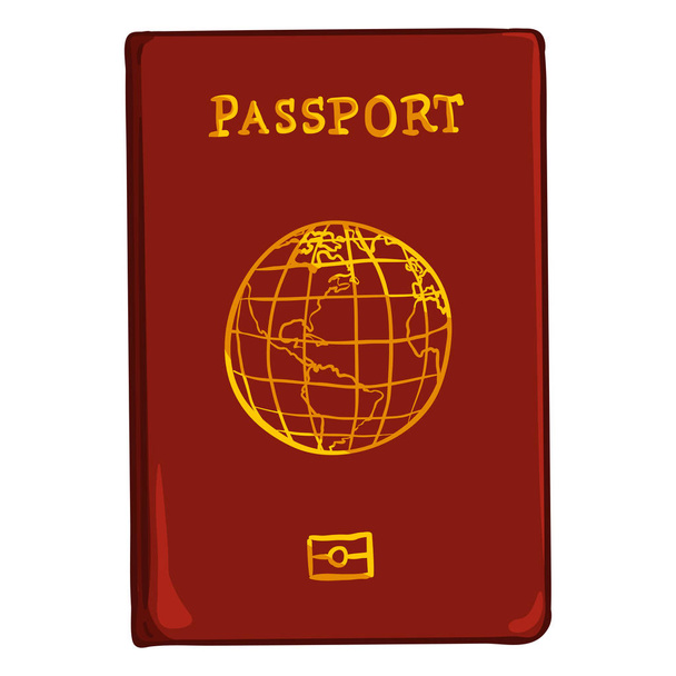 Cartoon internationaal paspoort - Vector, afbeelding