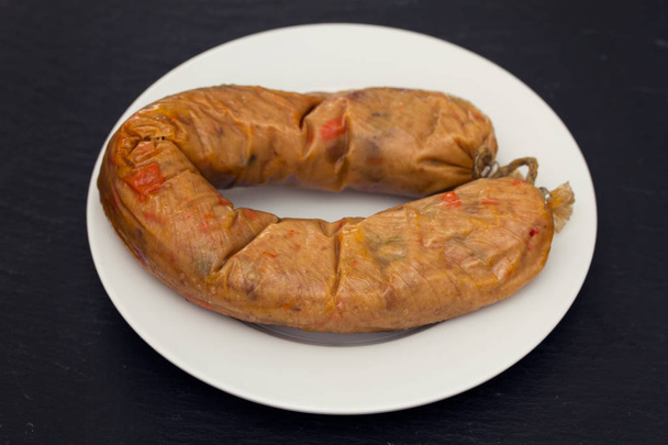 vegetarian smoked sausage on plate - Photo, image