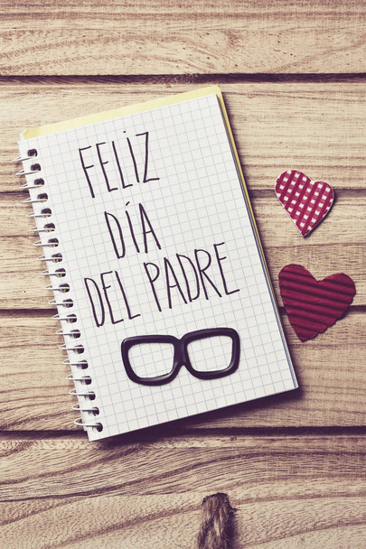 Tekst feliz dia del padre, ojcowie szczęśliwy dzień w języku hiszpańskim - Zdjęcie, obraz